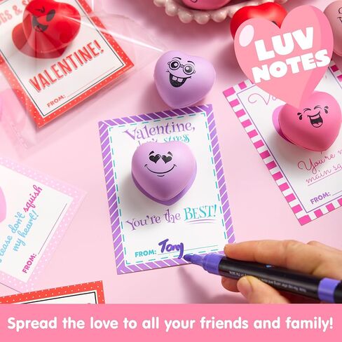 JOYIN 28 Pcs Valentine’s Day Heart Shape Stress Ball with Cards Stress Relief Fidget Toy for Valentine Party Favors, Classroom Prize Supplies, Valentine’s Greeting Cards, Valentine Exchange Gifts in Saudi Arabia