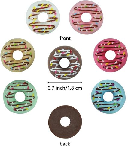 70 PCS Resin Donuts 0.7 inch Flat Back Cute Mini Plastic Donut Resin Embellishments for Candy Themed Holiday Party Supplies in Saudi Arabia