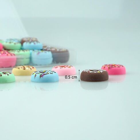 70 PCS Resin Donuts 0.7 inch Flat Back Cute Mini Plastic Donut Resin Embellishments for Candy Themed Holiday Party Supplies in Saudi Arabia