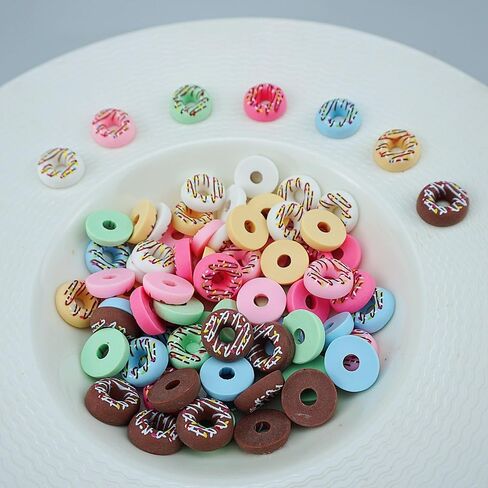 70 PCS Resin Donuts 0.7 inch Flat Back Cute Mini Plastic Donut Resin Embellishments for Candy Themed Holiday Party Supplies in Saudi Arabia