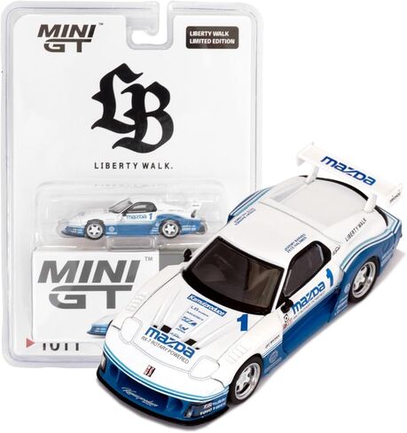 مازدا RX-7 LB-Super Silhouette أبيض × أزرق LB تغليف نفطة LBWK Diecast نموذج سيارة in Saudi Arabia
