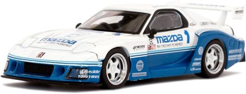 مازدا RX-7 LB-Super Silhouette أبيض × أزرق LB تغليف نفطة LBWK Diecast نموذج سيارة in Saudi Arabia