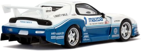مازدا RX-7 LB-Super Silhouette أبيض × أزرق LB تغليف نفطة LBWK Diecast نموذج سيارة in Saudi Arabia