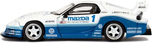 مازدا RX-7 LB-Super Silhouette أبيض × أزرق LB تغليف نفطة LBWK Diecast نموذج سيارة in Saudi Arabia