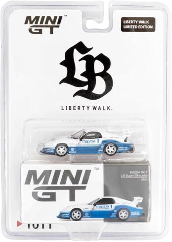 مازدا RX-7 LB-Super Silhouette أبيض × أزرق LB تغليف نفطة LBWK Diecast نموذج سيارة in Saudi Arabia