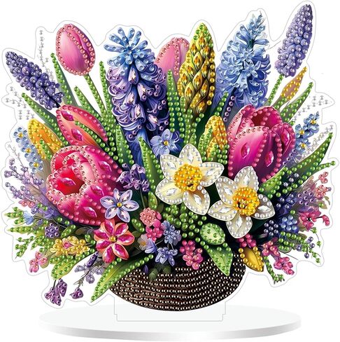 مجموعة طلاء فني ماسي على سطح الطاولة من ZeeLionArt للبالغين، أرنب عيد الفصح DIY على شكل خاص من حجر الراين لتزيين المكتب، مجموعة أدوات رسم الأحجار الكريمة في المنزل، هدية، مزدوجة الجوانب. in Kuwait