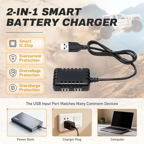 بطارية SCX24 7.4V 900mAh Lipo Battery 2S 35C(Burst 70C) FCX24 بطارية مع PH2.0&JST&Molex Plug مناسبة لسيارة FMS SCX24 RC WLtoys A949 A959 A969 A979 K929 Most 1/10 1/16 1/18 1/24 RC Car Truck in Saudi Arabia