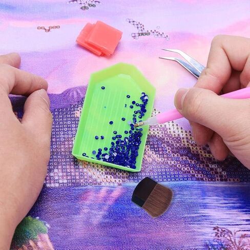 2Pcs Diamond Painting Cleaning Tools Set, Flat Brushes, Flat and Drawing Brush Applicator for 5D Art in Saudi Arabia