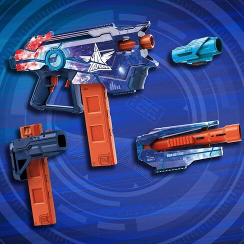 مسدس Nerf Loadout Galactic Commander المجهز بمحرك، 3 أوضاع إطلاق، 3 ملحقات مرفقة، 48 سهم Nerf N1، ألعاب وهدايا للأطفال، للأعمار من 8 سنوات فما فوق in Saudi Arabia