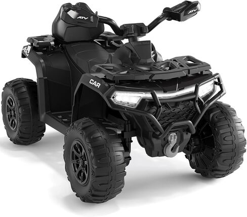 12V Kids Ride On Toys Car w/Parent Remote Control, Spring Suspension, LED Lights, Bluetooth, Music, USB, Early Education, Volume Control, Off-Road ATV 4 Wheeler Design w/Colorful LED Flag, Boys Girl in Saudi Arabia