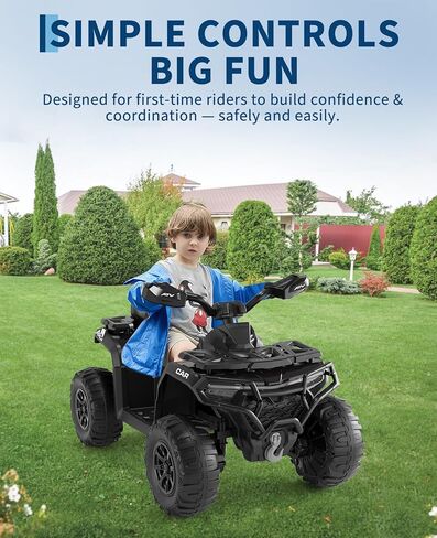 12V Kids Ride On Toys Car w/Parent Remote Control, Spring Suspension, LED Lights, Bluetooth, Music, USB, Early Education, Volume Control, Off-Road ATV 4 Wheeler Design w/Colorful LED Flag, Boys Girl in Saudi Arabia