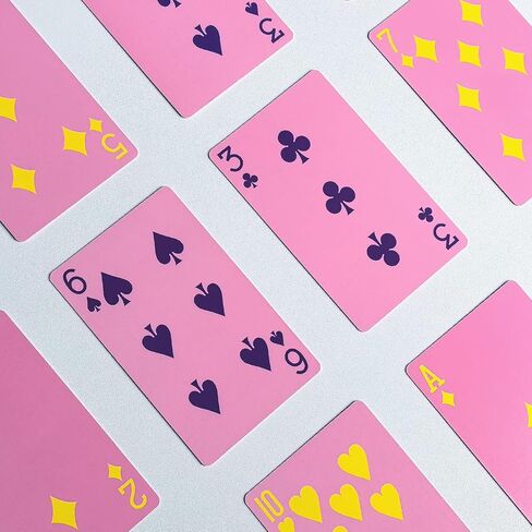 2 Decks Pink Playing Cards, Pink Deck of Cards, Easy to Shuffle, Paper Poker, Party Supplies in Kuwait