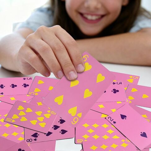 2 Decks Pink Playing Cards, Pink Deck of Cards, Easy to Shuffle, Paper Poker, Party Supplies in Kuwait