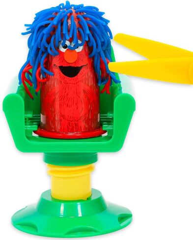 Sesame Street Style Studio Dough Play Set - Bundle with 4 Moldable Dough Tubs with Hair Salon Toys Plus Stickers, More | Sesame Street Pretend Play Activities for Kids in Saudi Arabia