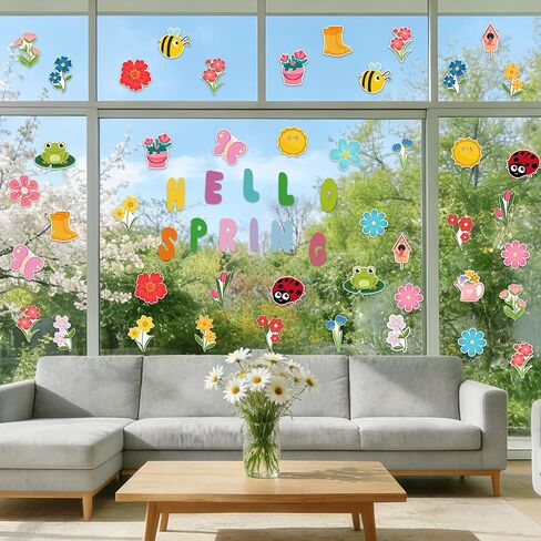 Lucleag 70 PCS Spring Cutouts for Bulletin Board Decoration, Spring Flowers Animals Floral Paper Cut-Outs for Springtime Easter Party Home Office Classroom Bulletin Board Wall Decorations in Saudi Arabia