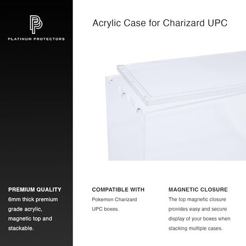 Platinum Protectors Premium Acrylic Display Case for Charizard Ultra Premium Collection UPC Boxes - Magnetic Top, Stackable, UV Protection in Saudi Arabia
