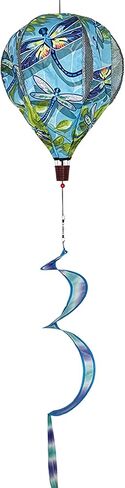 Premier Kites 18 "Pop-Open Hot Air Balloon Dragonflies - نسيج أكسفورد متين، إطار من الألياف الزجاجية المعززة، مجموعة قفل سهلة، محور عالي التحمل غير متشابك، زخرفة دوارة للرياح في الهواء الطلق in Saudi Arabia