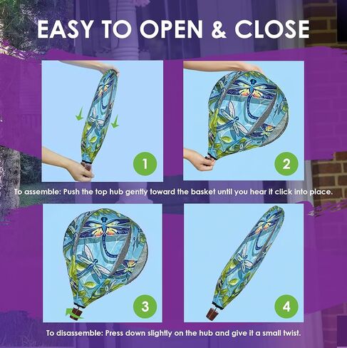 Premier Kites 18 "Pop-Open Hot Air Balloon Dragonflies - نسيج أكسفورد متين، إطار من الألياف الزجاجية المعززة، مجموعة قفل سهلة، محور عالي التحمل غير متشابك، زخرفة دوارة للرياح في الهواء الطلق in Saudi Arabia