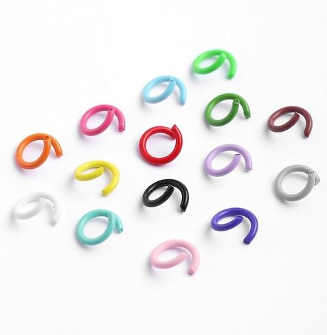 300 Pcs 8 mm Colored Metal Open Jump Rings, for Bracelet Charms, Jewelry Connectors, Craft Keychains, Jump Rings in Saudi Arabia