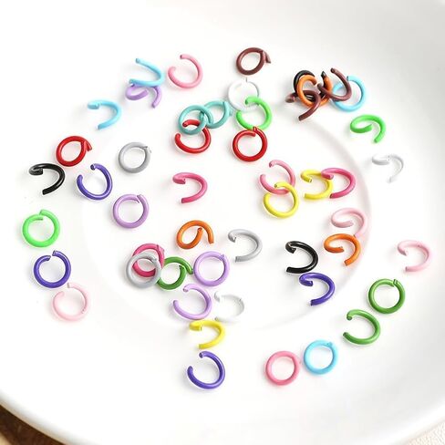 300 Pcs 8 mm Colored Metal Open Jump Rings, for Bracelet Charms, Jewelry Connectors, Craft Keychains, Jump Rings in Saudi Arabia