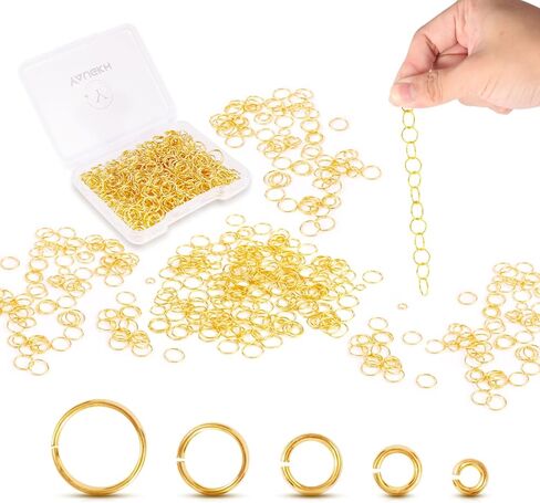 18K Gold Filled Open Jump Rings Jump Rings for Necklace Bracelet Earrings DIY Jewelry Making Supplies (5mm-450 pcs) in Saudi Arabia
