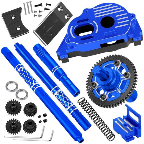 RC Upgrades Part for 1/10 Kraton 4S 4X4 RTR/Outcast 4S 4X4 RTR,Center Gearbox,Motor Mount,54T Spur Gear (20T 21T Pinions) w/Bearing & Center Drive Shaft,Navy Blue in Saudi Arabia