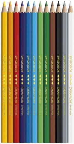 CARAN D'ACHE Caran d'Ache Colored Pencils, Oil-based, Swiss Color, 1284-812 Colors, Paper Box, Authentic Imported in Saudi Arabia