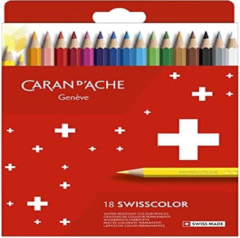 CARAN D'ACHE Caran d'Ache Colored Pencils, Oil-based, Swiss Color, 1284-812 Colors, Paper Box, Authentic Imported in Saudi Arabia