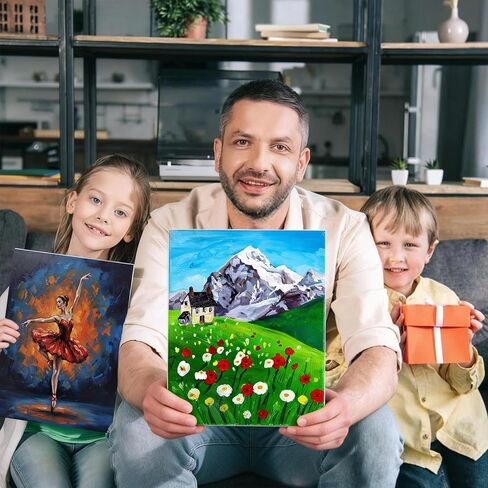 Acrylic Paint Set with 18 Acrylic Paints, 8 Brushes, Tabletop Easel,Stretched Canvas & Panels, Art Supplies Painting Kit for Kids, Beginner & Adults. in Saudi Arabia