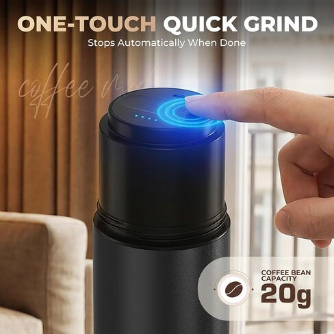 HAUSHOF Portable Coffee Maker, Travel Coffee Maker Battery Operated Small Pour Over Set, Compact Coffee Maker with Electric Grinder & Insulated Mug for Travel, Camping, Car in Saudi Arabia