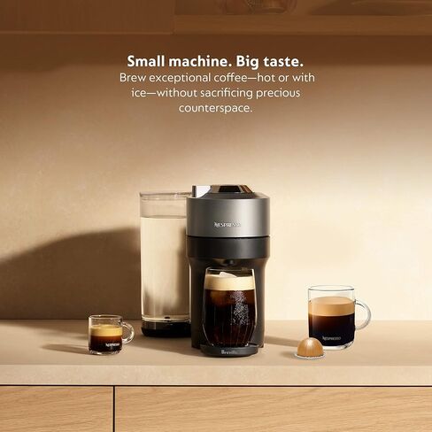Nespresso Vertuo Pop+ Deluxe Coffee and Espresso Maker by Breville - Titan(Renewed) in Kuwait