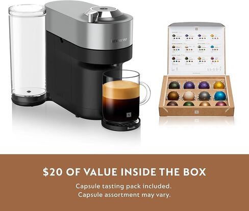 Nespresso Vertuo Pop+ Deluxe Coffee and Espresso Maker by Breville - Titan(Renewed) in Kuwait