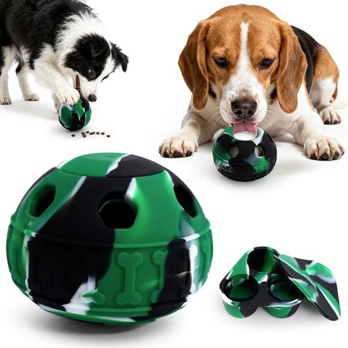 IFOYO Frozen Treat Dog Toy Ball للكلاب الصغيرة والمتوسطة الحجم، ألعاب الكلب الغنية بالسيليكون لإبقائها مشغولة، وتقليل القلق، وتوزيع الحلوى، لعبة الكلب للتدريب البطيء على الطعام (أخضر مموه) in Saudi Arabia