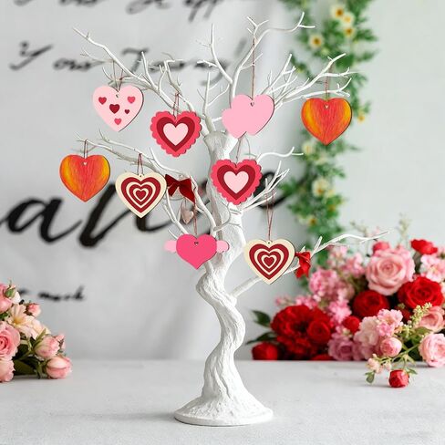 60 PCS Unfinished Wooden Hearts for Crafts,Valentine's Day Ornaments Hanging Decorations, Unfinished Wood Heart Painting Craft Kit, DIY Valentines Crafts for Classroom Party Activities in Saudi Arabia