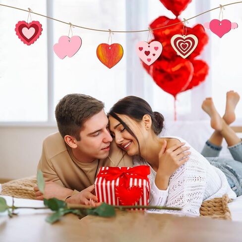 60 PCS Unfinished Wooden Hearts for Crafts,Valentine's Day Ornaments Hanging Decorations, Unfinished Wood Heart Painting Craft Kit, DIY Valentines Crafts for Classroom Party Activities in Saudi Arabia
