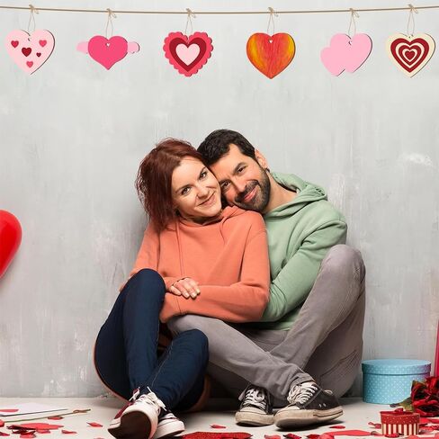 60 PCS Unfinished Wooden Hearts for Crafts,Valentine's Day Ornaments Hanging Decorations, Unfinished Wood Heart Painting Craft Kit, DIY Valentines Crafts for Classroom Party Activities in Saudi Arabia