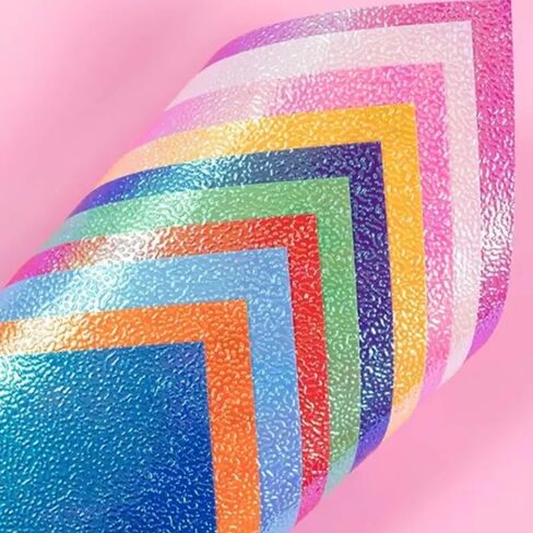 50PCS Holographic Sparkle Rainbow Gradient Indoor Adhesive Vinyl for Crafts Cut Silhouette Expressions Cameo Decal Sign Sticker DIY in Saudi Arabia