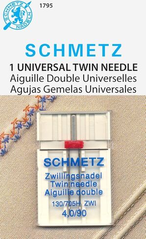 Euro-Notions Schmetz Universal Twin 4.0/90 Needle, Silver in Saudi Arabia