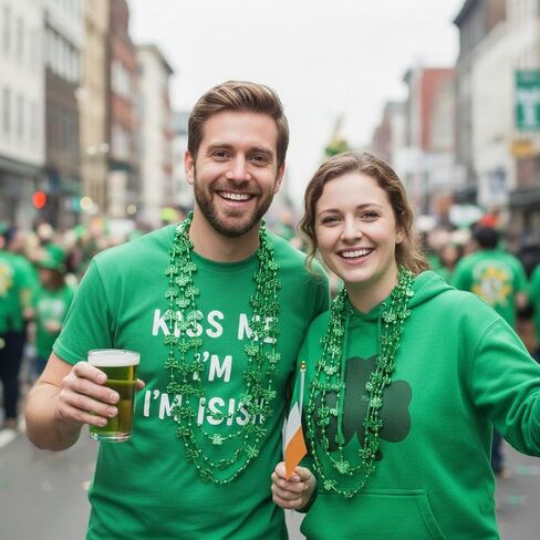 Utaly 12 Pcs Mardi Gras St. Patrick's Day Shamrock Bead Necklaces for Women Men - Green-Lucky-Shamrock-Necklaces in Saudi Arabia