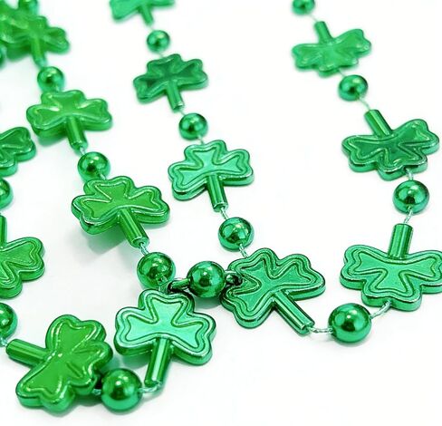 Utaly 12 Pcs Mardi Gras St. Patrick's Day Shamrock Bead Necklaces for Women Men - Green-Lucky-Shamrock-Necklaces in Saudi Arabia
