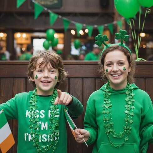 Utaly 12 Pcs Mardi Gras St. Patrick's Day Shamrock Bead Necklaces for Women Men - Green-Lucky-Shamrock-Necklaces in Saudi Arabia