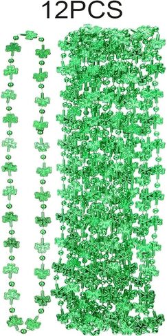 Utaly 12 Pcs Mardi Gras St. Patrick's Day Shamrock Bead Necklaces for Women Men - Green-Lucky-Shamrock-Necklaces in Saudi Arabia