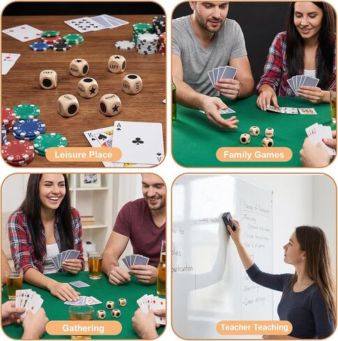 3pcs Left Right Center Game Dice 1 inch Beech Wood Dices with Drawstring Bag Left Right Center Game Dice Accessories Easy to Store and Carry Around Convenient for Travel in Saudi Arabia