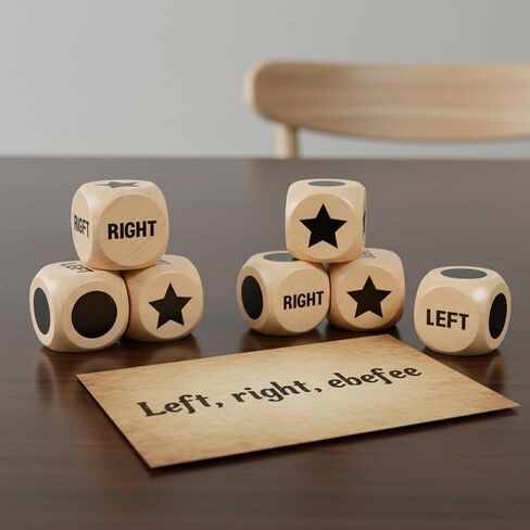 3pcs Left Right Center Game Dice 1 inch Beech Wood Dices with Drawstring Bag Left Right Center Game Dice Accessories Easy to Store and Carry Around Convenient for Travel in Saudi Arabia