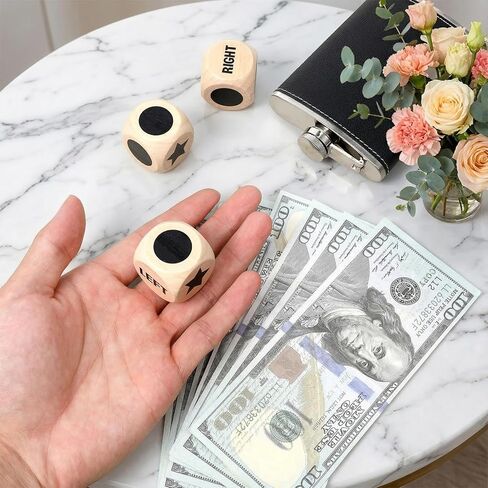 3pcs Left Right Center Game Dice 1 inch Beech Wood Dices with Drawstring Bag Left Right Center Game Dice Accessories Easy to Store and Carry Around Convenient for Travel in Saudi Arabia