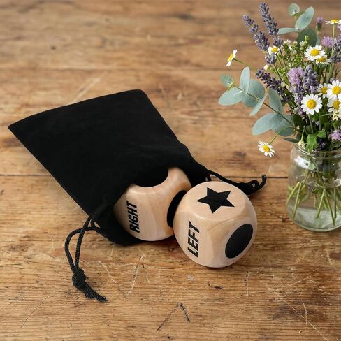 3pcs Left Right Center Game Dice 1 inch Beech Wood Dices with Drawstring Bag Left Right Center Game Dice Accessories Easy to Store and Carry Around Convenient for Travel in Saudi Arabia