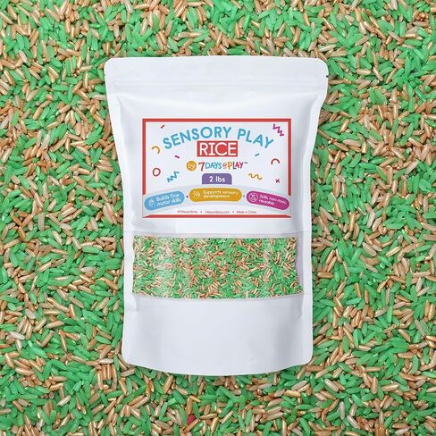 St. Patrick’s Day Sensory Play Rice for Kids, 2 lbs – Green & Gold Sensory Bin Filler for Scooping, Pouring, Sorting & Creative Play – Perfect for Sensory Bins, Tables & Fine Motor Practice – Ages 3+ in Saudi Arabia