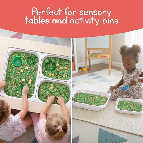 St. Patrick’s Day Sensory Play Rice for Kids, 2 lbs – Green & Gold Sensory Bin Filler for Scooping, Pouring, Sorting & Creative Play – Perfect for Sensory Bins, Tables & Fine Motor Practice – Ages 3+ in Saudi Arabia