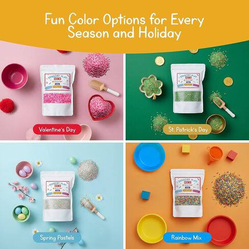 St. Patrick’s Day Sensory Play Rice for Kids, 2 lbs – Green & Gold Sensory Bin Filler for Scooping, Pouring, Sorting & Creative Play – Perfect for Sensory Bins, Tables & Fine Motor Practice – Ages 3+ in Saudi Arabia