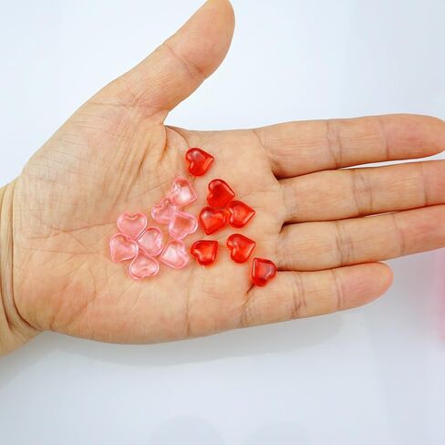 SaktopDeco 300 PCS Red Pink Miniature Hearts Plastic Tiny Heart Bulk for Vase Filler Valentines Festival Tabletop Decor in Saudi Arabia